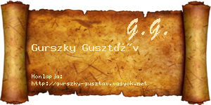 Gurszky Gusztáv névjegykártya